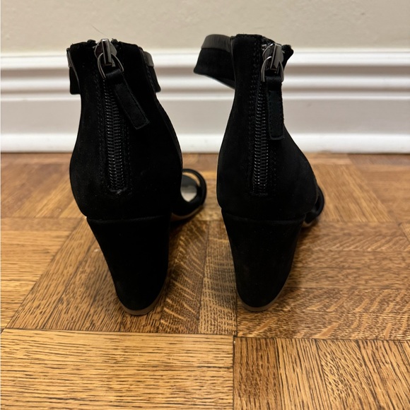 Via Bleu Nordstrom Priscilla Black Leather Suede Heeled Sandals 6 - Picture 4 of 6